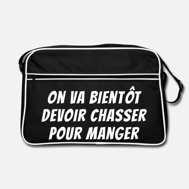chasse, chasse humour, chasser pour manger Sac Retro