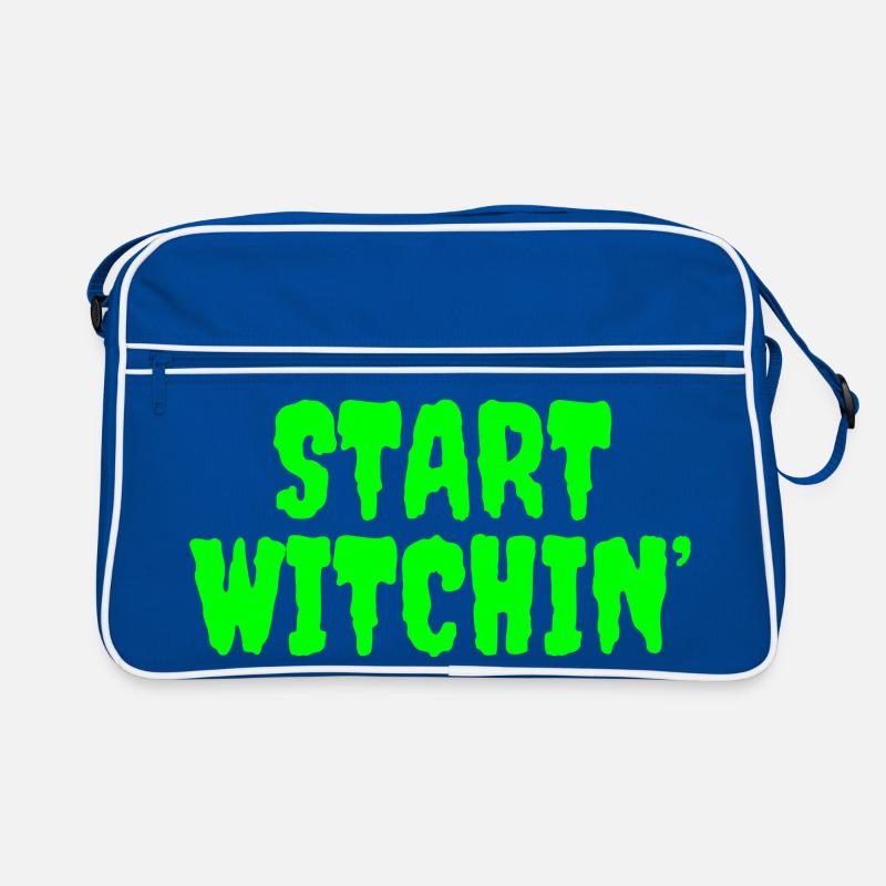 Leuchtend grüne Hexerei Startphrase Retro Tasche