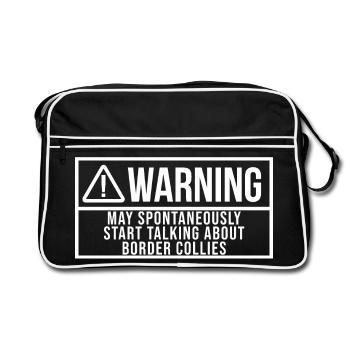 Border Collie Border Collie Border Collie - Retro Bag - black/white - Front