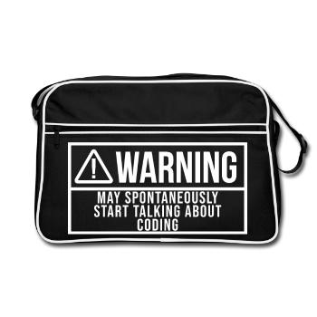 Coding Coding Coding - Retro Bag - black/white - Front