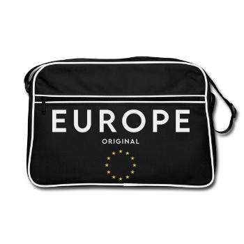 Drapeau de l’Europe, fierté européenne - Sac Retro - noir/blanc - Devant