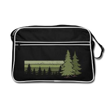 Forêt Arbres Nature Nature Amoureux Nature Conifère - Sac Retro - noir/blanc - Devant