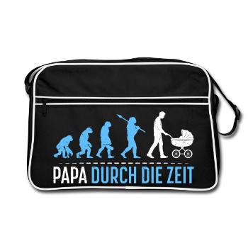 Future papa PAPA À TRAVERS LE TEMPS Drôle - Sac Retro - noir/blanc - Devant