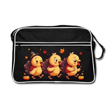 Bébé dinde de Thanksgiving - Sac Retro - noir/blanc - Devant
