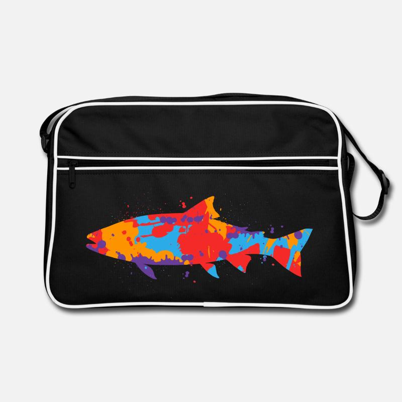 Pêche à la truite Pêche à la truite colorée Pêcheur à la ligne Truite Sac Retro