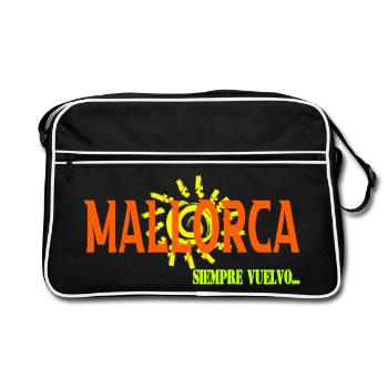 Mallorca - Retro Tasche - Schwarz/Weiß - Vorne