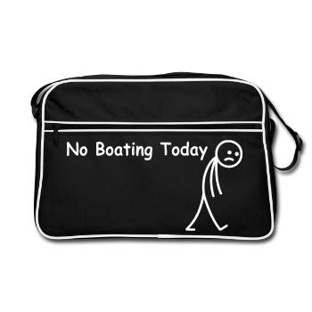 Heute kein Bootfahren – lustiger Bootsfahrer - Retro Tasche - Schwarz/Weiß - Vorne
