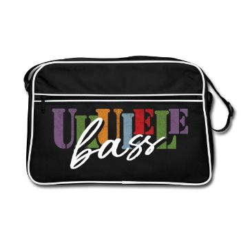 Ukulele Bass - Retro Tasche - Schwarz/Weiß - Vorne