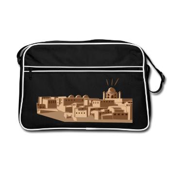 Desert city with mosque - Retro Bag - black/white - Front