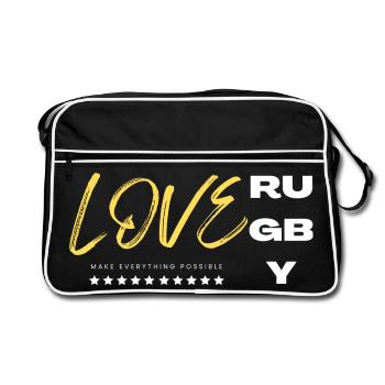 Love rugby yellow - Sac Retro - noir/blanc - Devant