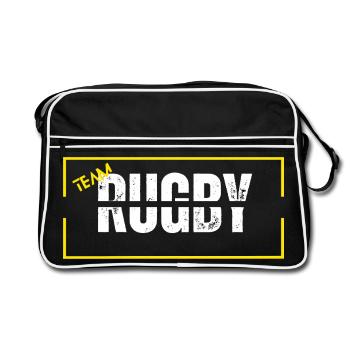 Team rugby yellow - Sac Retro - noir/blanc - Devant