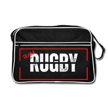 Team rugby red - Retro Bag - black/white - Front