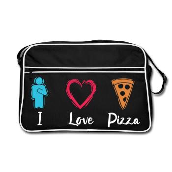 I Love Pizza - Retro Bag - black/white - Front