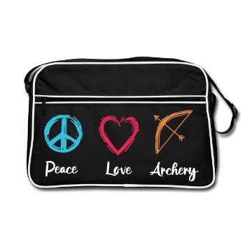 Peace Love Archery - Retro Bag - black/white - Front