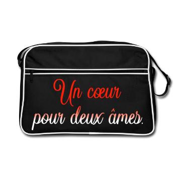 Cœur pour deux âmes en fusion - Sac Retro - noir/blanc - Devant
