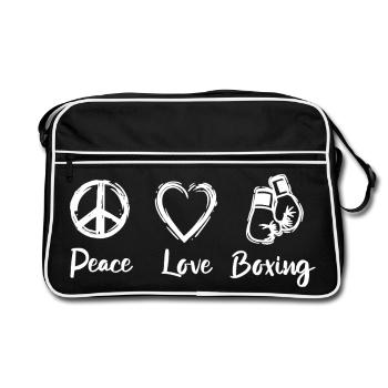 Peace Love Boxing - Retro Bag - black/white - Front
