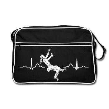Boulderer heartbeat Bouldering Bouldering - Retro Bag - black/white - Front