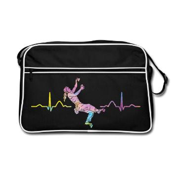 Boulderer heartbeat Bouldering Bouldering - Retro Bag - black/white - Front