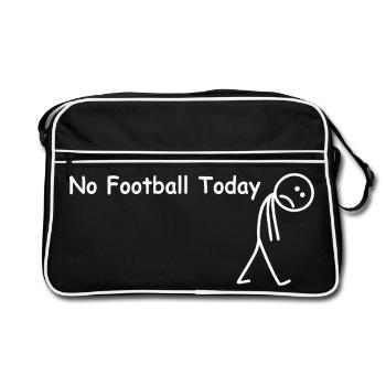 Pas de football aujourd’hui – joueur de football drôle - Sac Retro - noir/blanc - Devant