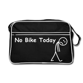 Pas de vélo aujourd’hui – cycliste drôle - Sac Retro - noir/blanc - Devant