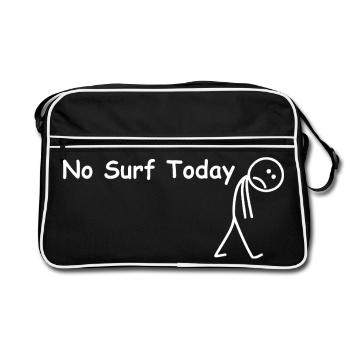 No surfing today – funny surfer - Retro Bag - black/white - Front