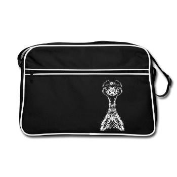 Emu / Ratite / Portrait - Retro Bag - black/white - Front