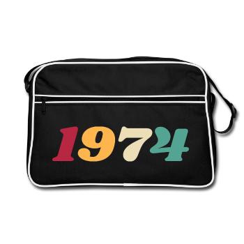 1974 Gift 1974 Anniversary 1974 Retro 1974 - Retro Bag - black/white - Front