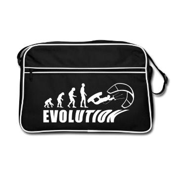 EVOLUTION KITESURF Urlaub Meer Geschenk - Retro Tasche - Schwarz/Weiß - Vorne