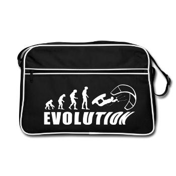 EVOLUTION KITESURF Meer Urlaub Geschenk - Retro Tasche - Schwarz/Weiß - Vorne