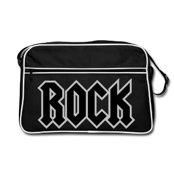 T Shirt ROCK music hard rock style - Retro Bag - black/white - Front