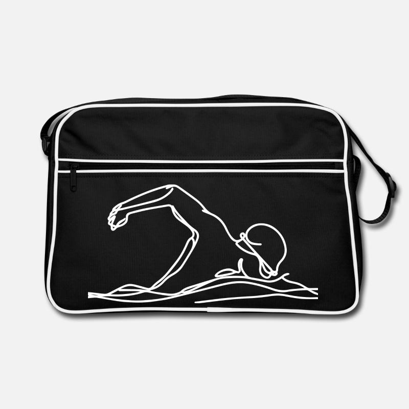 Wettkampfschwimmer Grafik Retro Tasche