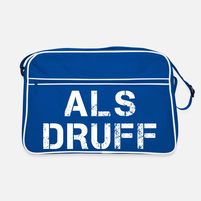 ALS DRUFF Hessisch Spruch Hessen  Retro Tasche