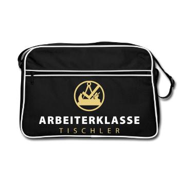 Working class carpenter with guild signs - Retro Bag - black/white - Front