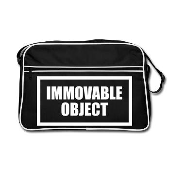 immovable object, faul, unbeweglich, Übergewicht - Retro Tasche - Schwarz/Weiß - Vorne