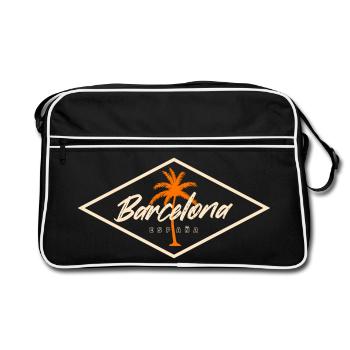 Barcelona Spain Palm Trees Design - Retro Bag - black/white - Front