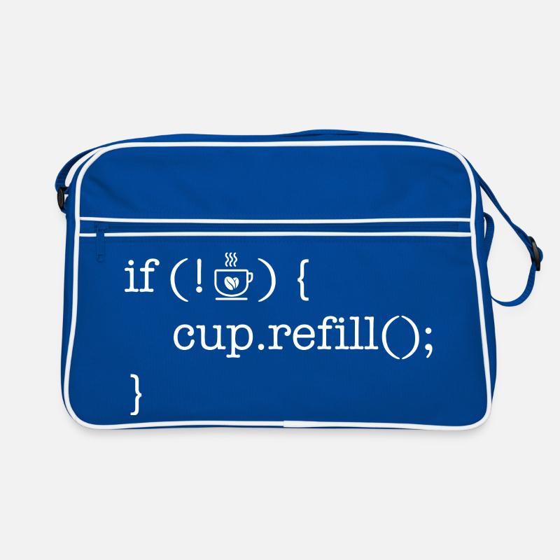 Kaffee Shirt für Programmierer Coffee code lover Retro Tasche
