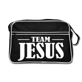 Conception du lettrage de l’équipe Jésus - Sac Retro - noir/blanc - Devant