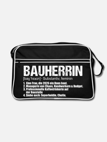 Bauherrin Definition - Retro Tasche - Schwarz/Weiß