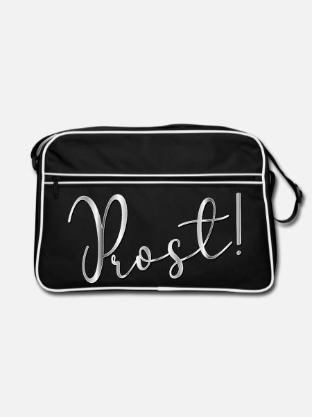 Anlässe Party Prost - Retro Tasche - Schwarz/Weiß