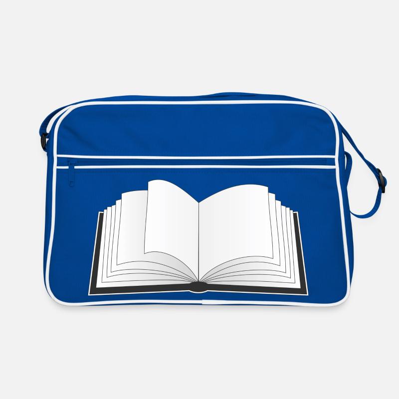 ein offenes Buch für den Bücherwurm oder Leseratte Retro Tasche