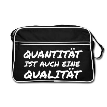 Quantität ist auch eine Qualität - Retro Tasche - Schwarz/Weiß - Vorne