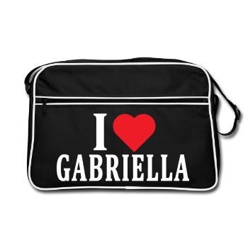 t-shirt I love Gabriella t-shirt gift idea - Retro Bag - black/white - Front