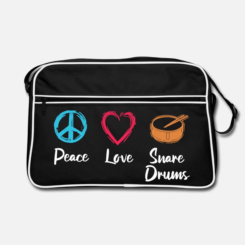 Frieden Liebe Trommel Retro Tasche