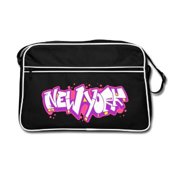 New York Horizontal Graffiti 2 - Retro Bag - black/white - Front