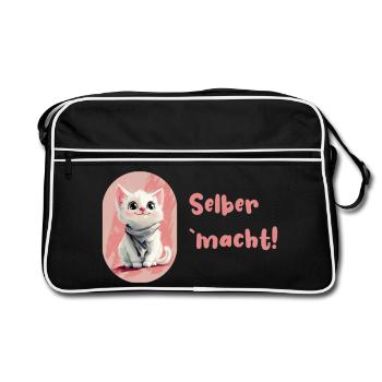 Le chat fier « le fait soi-même » - Sac Retro - noir/blanc - Devant