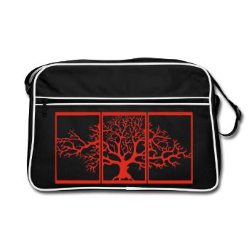 Nature view (red) - Retro Bag - black/white - Front