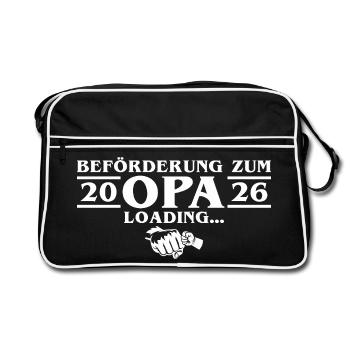 Annonce de la grossesse - Papy en devenir 2026 - Sac Retro - noir/blanc - Devant