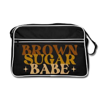 Brown Sugar Babe – Fierté de la mélanine africaine - Sac Retro - noir/blanc - Devant