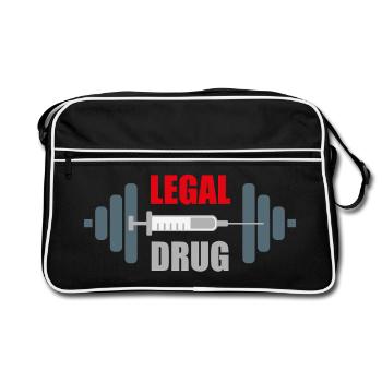 Humour de salle de sport Accro à la musculation - Sac Retro - noir/blanc - Devant
