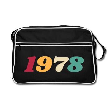 1978 Geschenk 1978 Geburtstag 1978 Retro 1978 - Retro Tasche - Schwarz/Weiß - Vorne